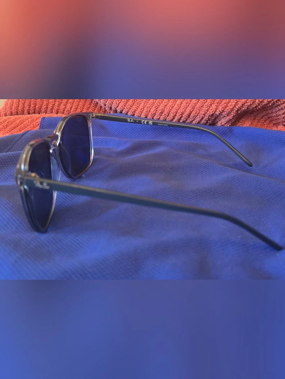Ray-Ban 4387 Polished Transparent Blue Frame, Blue Lens